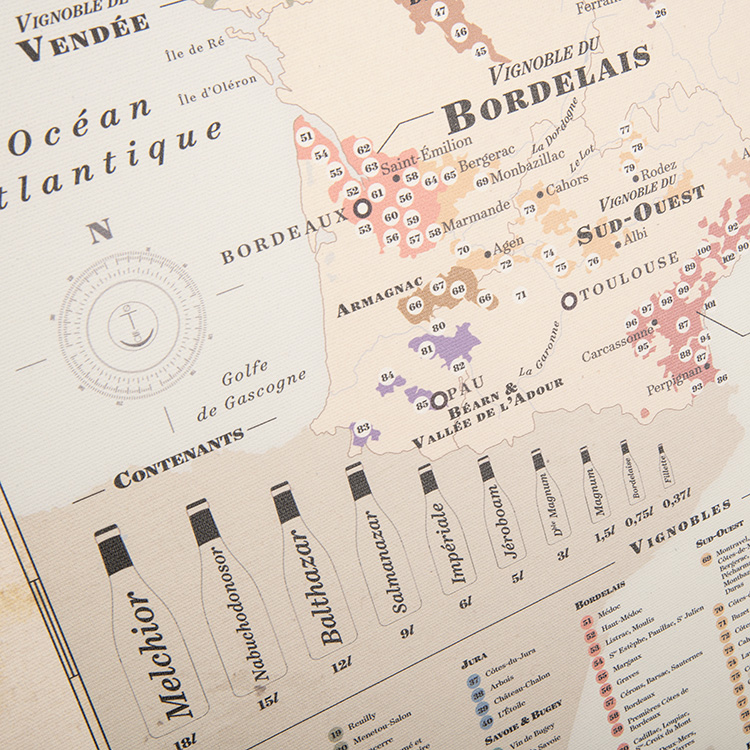 The 134 vinyards of France, poster, art direction, France wine map | L'Atelier Cartographik